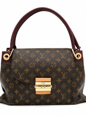 Louis Vuitton Olympe Monogram Handbag – Burgundy Leather Trim (Pre-Owned)